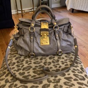 Vintage Large Miu Miu Grey Satchel